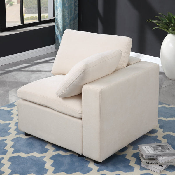 English Elm Modular Sectional Sofa Set - Stylish Beige Chenille, Flexible Layouts For Modern Living Spaces W1123P201216