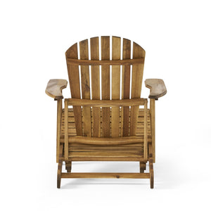 English Elm Malibu Acacia Wood Reclining Adirondack Chair with Built-in Footrest for Outdoor Lounging 57345.00NTLS