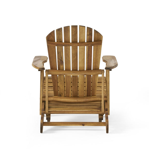 English Elm Malibu Acacia Wood Reclining Adirondack Chair with Built-in Footrest for Outdoor Lounging 57345.00NTLS