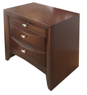 English Elm Ireland Elegant Nightstand with Two Dovetail Drawers, Brushed Nickel Pull, Okume Veneer Top, Durable Build Espresso 30 L x 21 W x 30 H B2726P257353