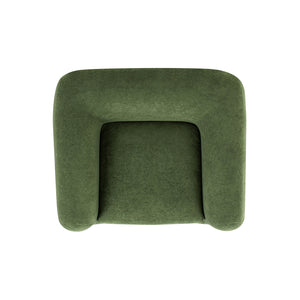 English Elm Jennifer Taylor Home - Alpine 44" Sherpa Arm Chair in Moss Green Teddy Fleece—Deep 24" Seat, Removable Cushion, Oak Legs B2719P280161