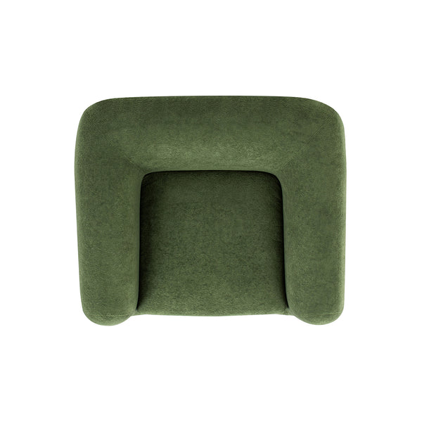 English Elm Jennifer Taylor Home - Alpine 44" Sherpa Arm Chair in Moss Green Teddy Fleece—Deep 24" Seat, Removable Cushion, Oak Legs B2719P280161