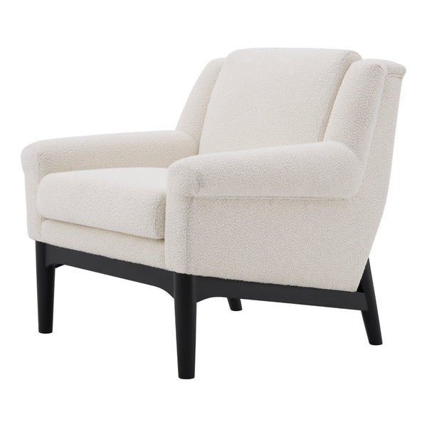 English Elm Modern Boucle Accent Chair Sculpted Flared Arms Birch Legs Mid-century Living Room N723P426251A