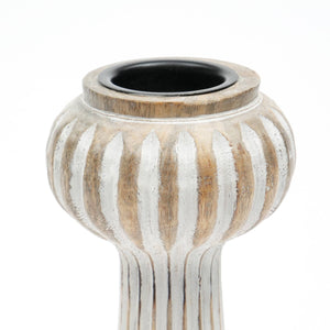 English Elm Decorative Wood Centerpiece Candle Holder - Elegant 12" Stand For Timeless Style & Warm Ambiance B346P336839