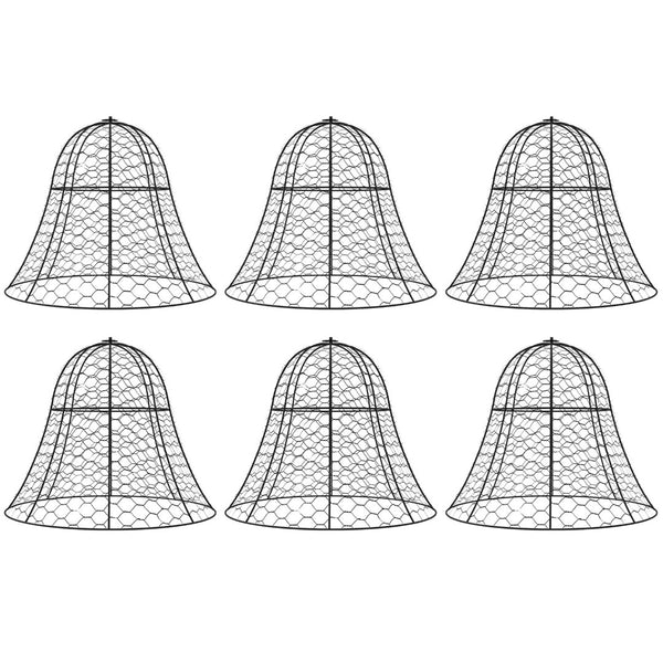 English Elm Outsunny Stackable Garden Crop Cages - 6 Pack Metal Cloche Protectors For Plants, 16" X 13" W2225P174485-GIGA