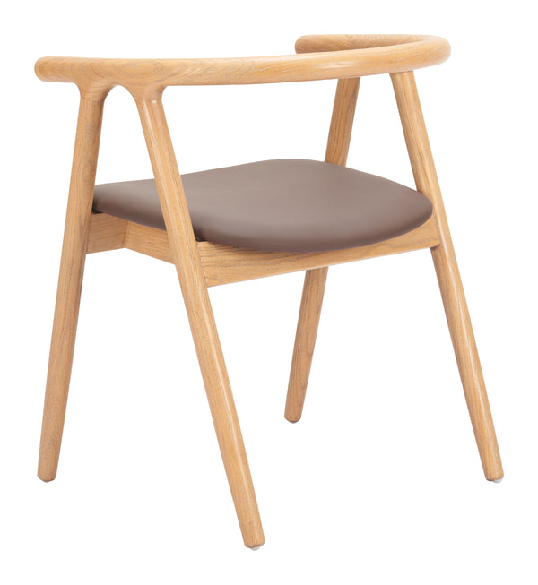 Zuo Modern Peker Dining Chair Set Of 2 – Modern Brown & Natural Faux Leather With Elegant Whitewashed Elm Brown 100% Polyurethane,Elm Wood 110553-zuo-modern