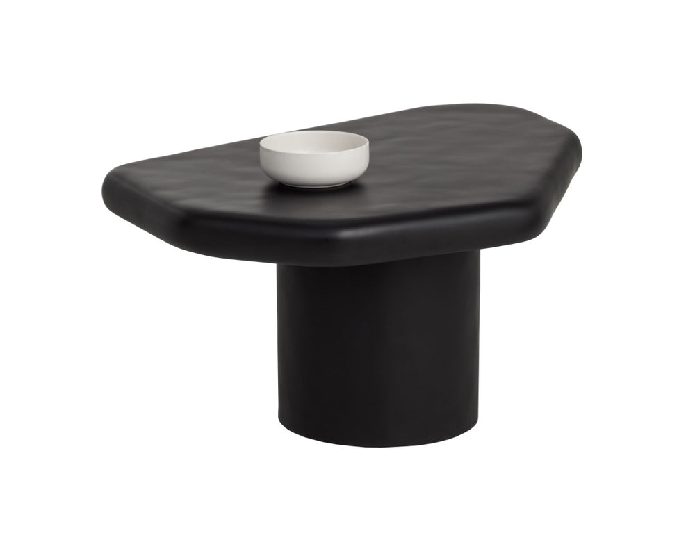Sunpan DETTI Coffee Table - Sculptural Matte Black Concrete End Table for Indoor & Outdoor Elegance 112620