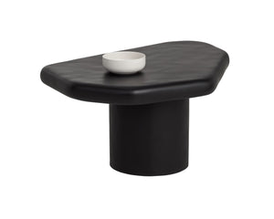 Sunpan DETTI Coffee Table - Sculptural Matte Black Concrete End Table for Indoor & Outdoor Elegance 112620