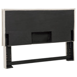 English Elm Sand Upholstered Headboard with Flanged Border for Queen Full Minimalist Bedrooms B062P153880