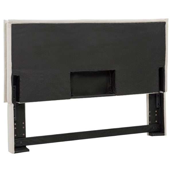 English Elm Sand Upholstered Headboard with Flanged Border for Queen Full Minimalist Bedrooms B062P153880