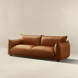 English Elm Ashcroft Furniture - Emma Mid Century Modern Luxury Cognac Leather Sofa