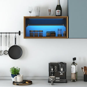 English Elm Large-capacity Wall Cabinet Matte Black Up-flip Door Spice Storage for Modern Kitchens W331P379953