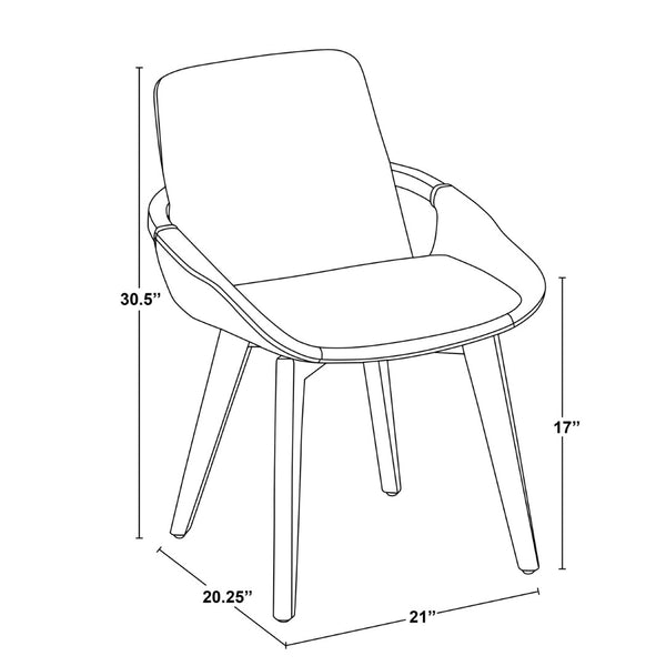 English Elm Dining/accent Chair Solid Wood Tapered Legs Cream Upholstery Mid-century Modern Seating Black,Cream B202P471307