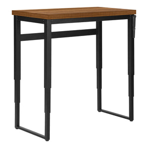 English Elm Computer Desk - Adjustable Height, Contemporary Walnut Laminate & Black Metal, Perfect For Small Spaces B2710P219890