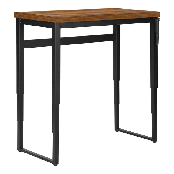 English Elm Computer Desk - Adjustable Height, Contemporary Walnut Laminate & Black Metal, Perfect For Small Spaces B2710P219890