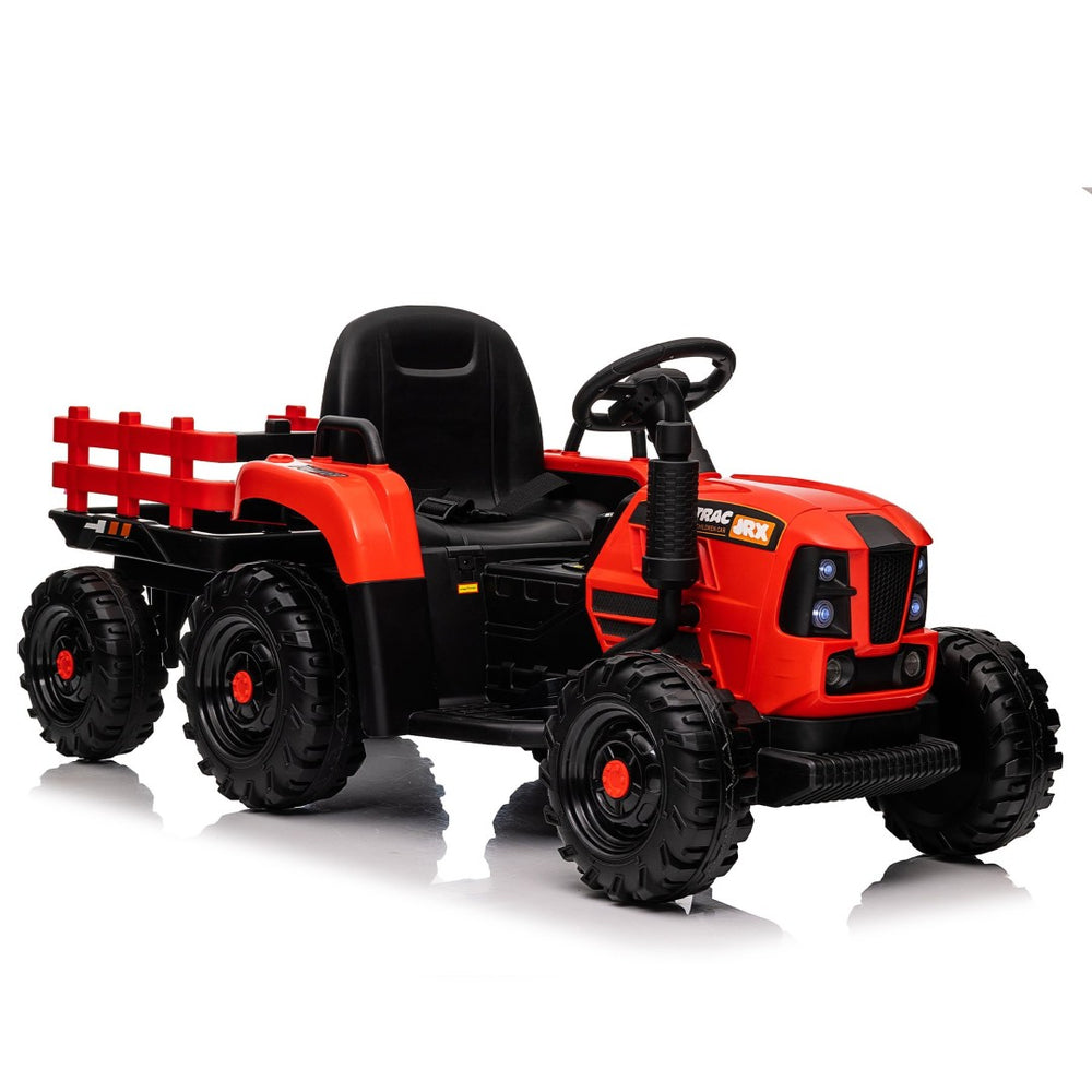 English Elm Ride on Electric Tractor Toy with Trailer 24v 400w Dual Motors Remote Control Led Red W1578P194696