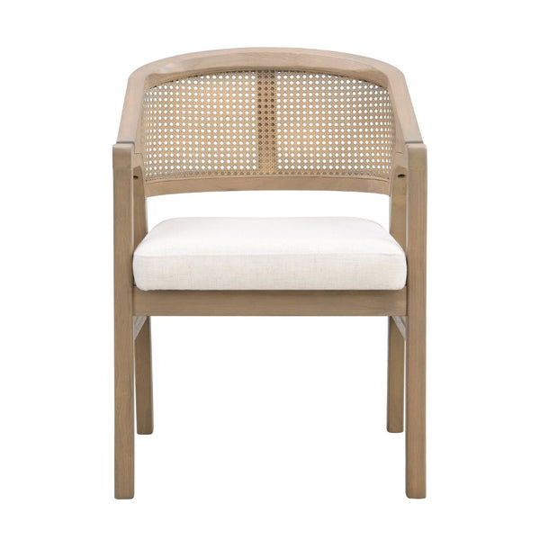 English Elm Wooden Rubberwood Dining Chairs with Woven Rattan Back Ergonomic Seat Set of 2 Beige,Light Ash N771P256965A