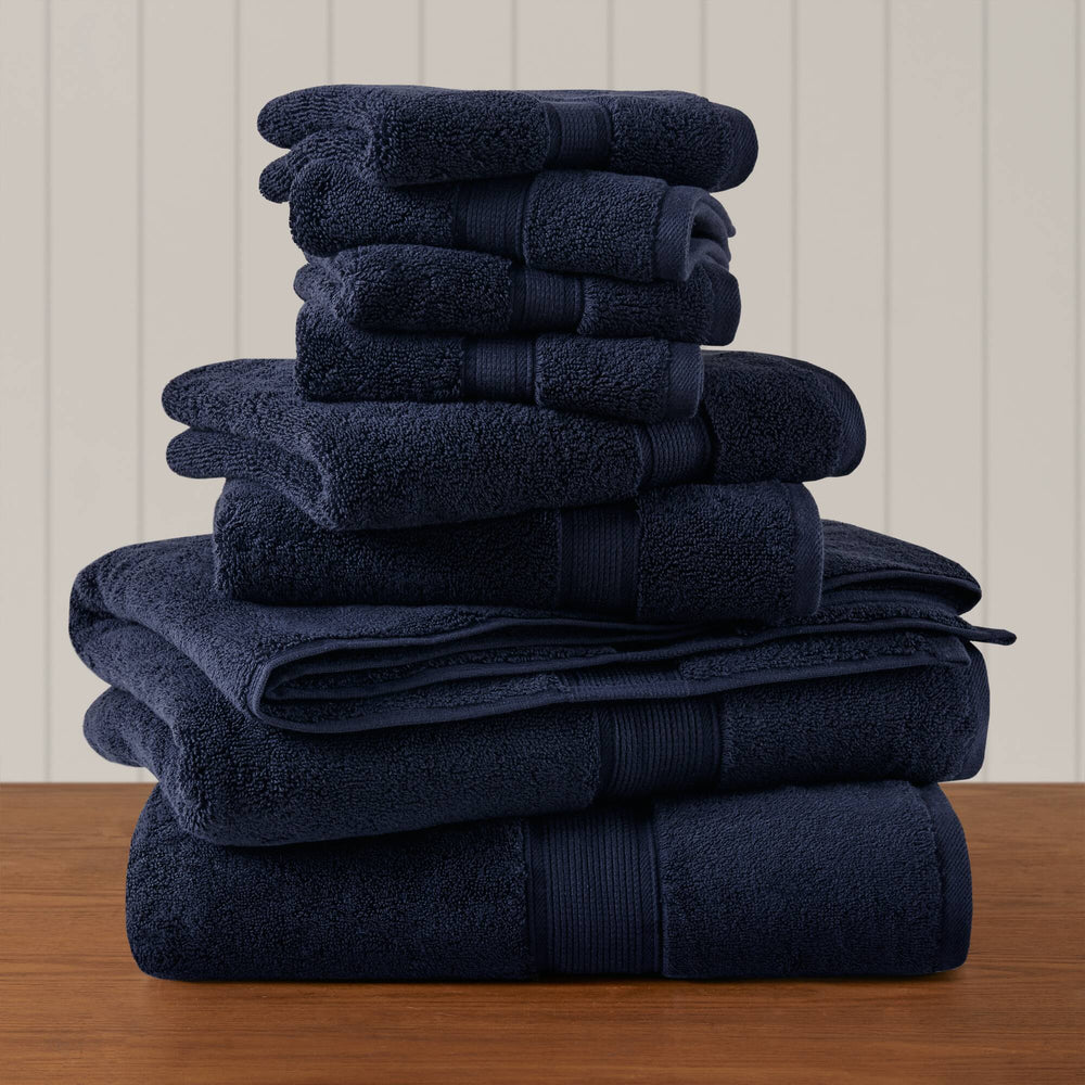 JLA Home Madison Park Signature - Ultra-Soft Spa-Quality 100% Long-Staple Cotton Towels, 800GSM Plush Absorbency & Antimicrobial Care Dark Navy MPS73-540