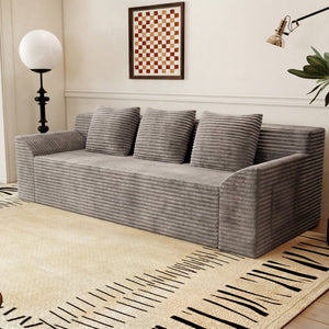 English Elm 71" Corduroy Tufted Loveseat with Deep Seat and Curved Back for Compact Living Spaces Camel W5571P440918