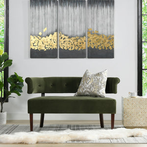 English Elm Jennifer Taylor Home - Jared Mid-Century Roll Arm Tufted Bench Settee with Kiln-Dried Frame and Plush High-Density Foam Olive Green B2719P238285