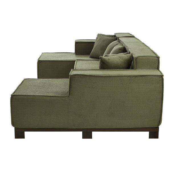 English Elm Swivel Barrel Accent Chair Chenille Tufted Round Club Seat for Living Room Lounge Green N719S002220F