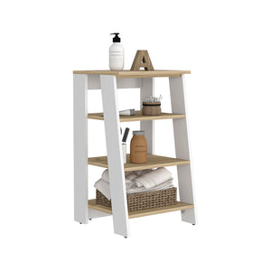 English Elm St. Clair Linen Cabinet with One-Door Design, Two Interior Shelves & Two Open Display Shelves, Stylish Engineered Wood Storage Multicolor 36 L x 20 W x 4 H B070P188853