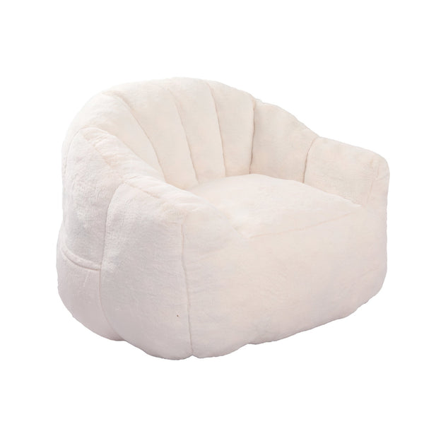 English Elm Bean Bag Chair - Luxurious Faux-Fur Sofa With High-Density Foam For Ultimate Comfort & Style W2200P313805