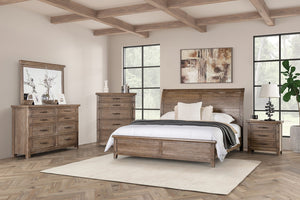 English Elm Transitional Brown Oak Five Drawer Tall Chest Smooth Glides Bedroom Storage B2741P372705