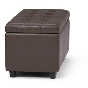 English Elm Cosmopolitan Storage Ottoman - Stylish Chocolate Brown Faux Leather With Hidden Storage & Comfort B136P159765