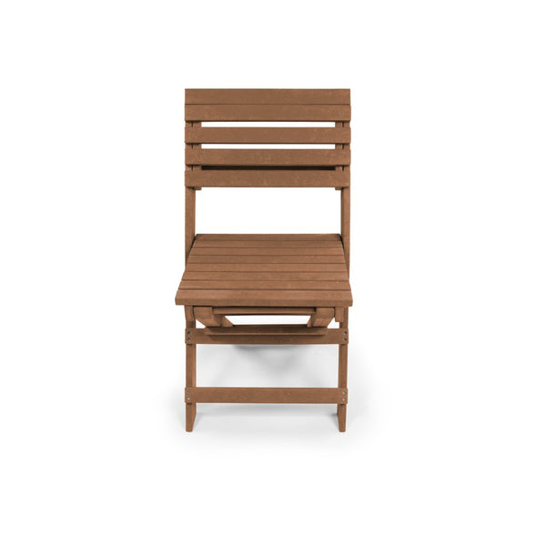 English Elm Coastal Bay Recycled Hdpe Folding Bistro Chair for Patio and Balcony Use Teak B2745P409659