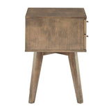 Homelegance By Top-Line Lana 2-Drawer Wood Nightstand Grey Rubberwood