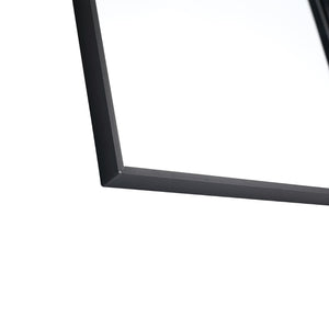 English Elm 20'' Matte Black Aluminum Rectangular Wall Mirror Moisture Resistant Vanity Decor W999P470280