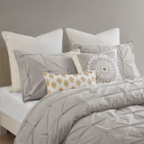 INK+IVY Masie Transitional 3 Piece Elastic Embroidered Cotton Comforter Set II10-1045 Gray