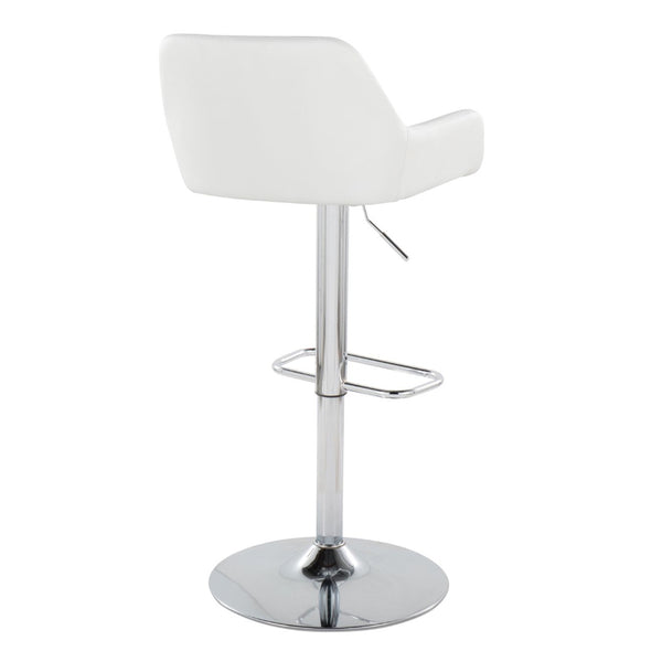 English Elm Contemporary Swivel Barstools with Chrome Base and Faux Leather Seats Set of 2 B202S00820