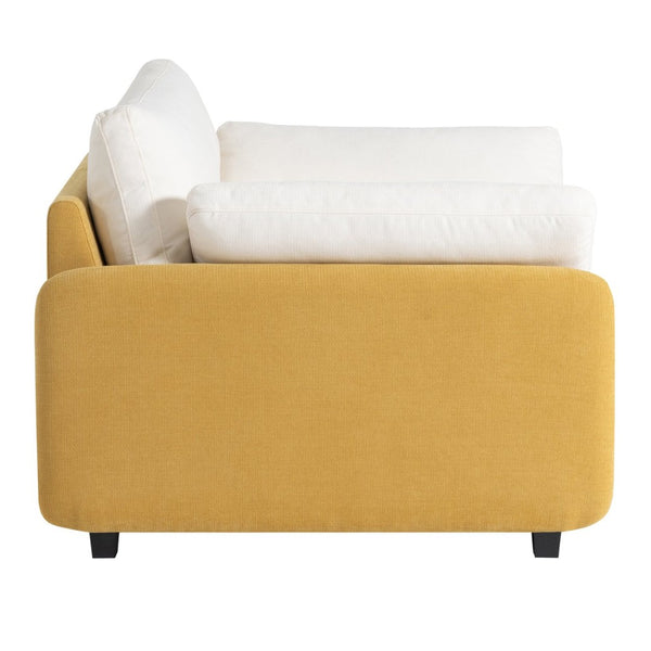 English Elm 50*43" Oversized Chenille Armchair Deep Lounge Seat Modern Minimalist Living Room Chair Cream,Yellow N723S5042L