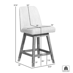 English Elm Amelia Boucle Upholstered Swivel Counterstools Set of 2 for Kitchen Island Bar B2736S00030