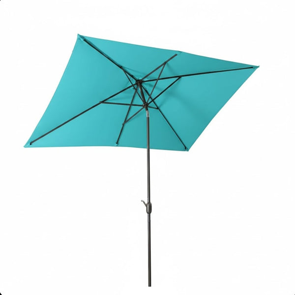 English Elm 6.5 X 10 Ft Rectangular Outdoor Patio Umbrella with Crank Tilt Uv Resistant Canopy Turquoise B082P454957