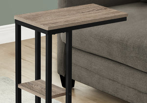 English Elm Accent Table - Sleek C-Shaped Design For Living Room Or Bedroom, Modern Brown Laminate & Black Frame B2710P219398
