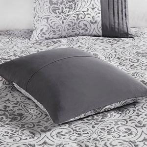 JLA Home Madison Park - 12 Piece Jacquard Comforter Set with Bed Sheets, Damask Metallic Accent 12pc Hypoallergenic Luxury Ensemble MP10-8439