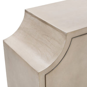 Crestview Collection Coastal Media Credenza - Elegant Solid Mango Wood Sideboard With Adjustable Shelves & Curved Design Cream Solid Wood Cvfnr4819