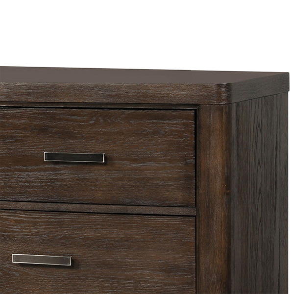 English Elm Six Drawer Dresser Antique Brown with Cedar-Lined Bottom Drawer, Solid Wood MDF, Smooth Side Guides B2699P208266