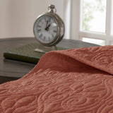 Madison Park Quebec Transitional 3 Piece Reversible Quilt Set MP13-8483 Clay Red