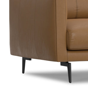 English Elm Stevens 60-Inch Genuine Leather Loveseat - Luxurious, Compact Comfort For Stylish Living Spaces B136P364281-GIGA