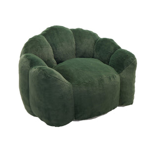 English Elm Lotus Floor Bean Bag Sofa Memory Foam Filled with Pull Ring for Living Room Bedroom Green W2311P434596