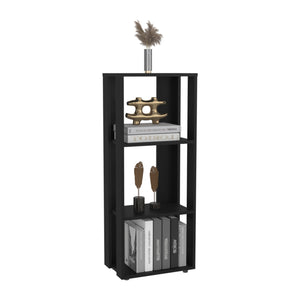 English Elm Eco 39" Tall Four-Tier Bookcase with Slim Profile, Modern Storage Solution for Small Rooms Black 9.4 L x 27 W x 7 H B070P254757
