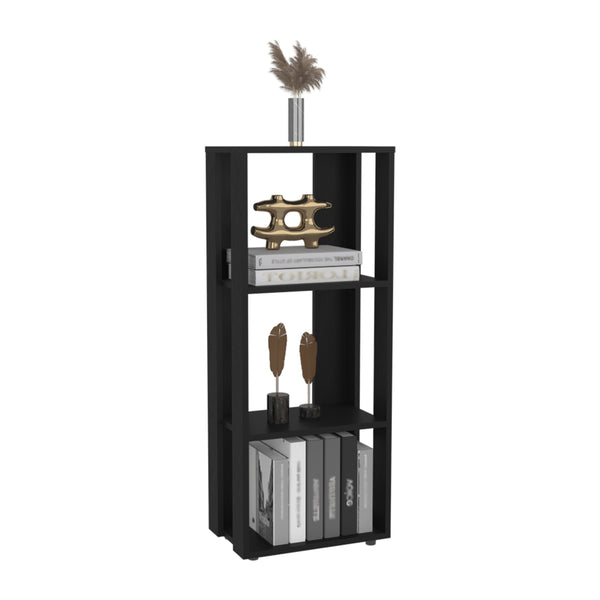 English Elm Eco 39" Tall Four-Tier Bookcase with Slim Profile, Modern Storage Solution for Small Rooms Black 9.4 L x 27 W x 7 H B070P254757