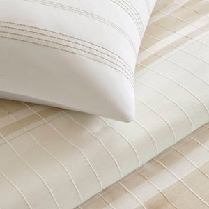 English Elm 6-piece Cotton Dobby Full Comforter Set Tropical Coastal Embroidered Pillow Accents B035P463271