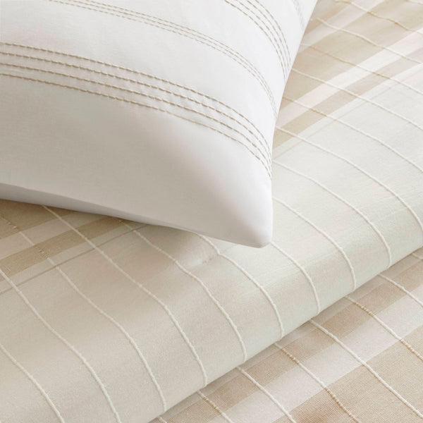 English Elm 6-piece Cotton Dobby Full Comforter Set Tropical Coastal Embroidered Pillow Accents B035P463271