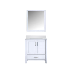 English Elm White Bath Vanity 30 in. W with White Quartz Top, Soft-Close Drawer, Mirror Included, Durable Finish B2731S00672