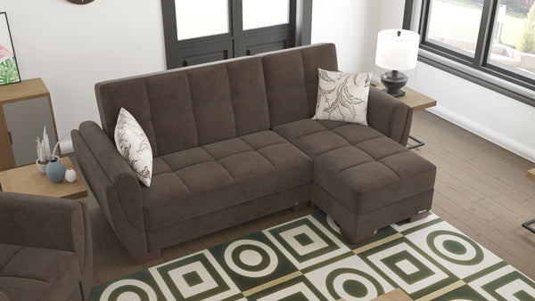 English Elm Primenest Versatile Upholstered Chaise Lounge - Convertible Sleeper With Storage & Pillows Included B030P303518-GIGA